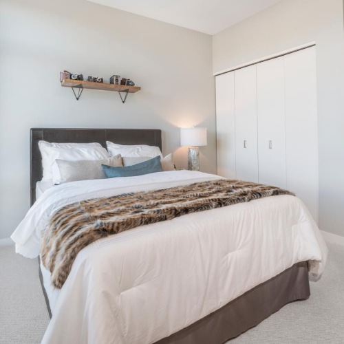 Generous bedroom offerings to fit every family floor-to-ceiling windows in bedroom