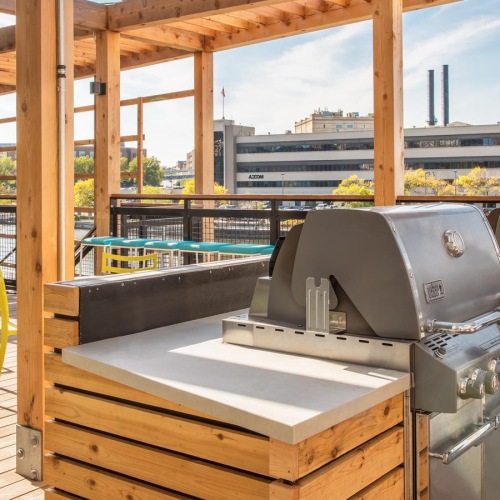 Enjoy our resident-only features a grill on rooftop deck with city views
